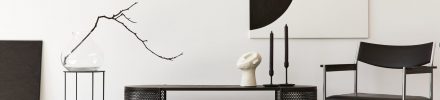 Interior,Design,Of,Modern,Living,Room,With,Black,Stylish,Commode,